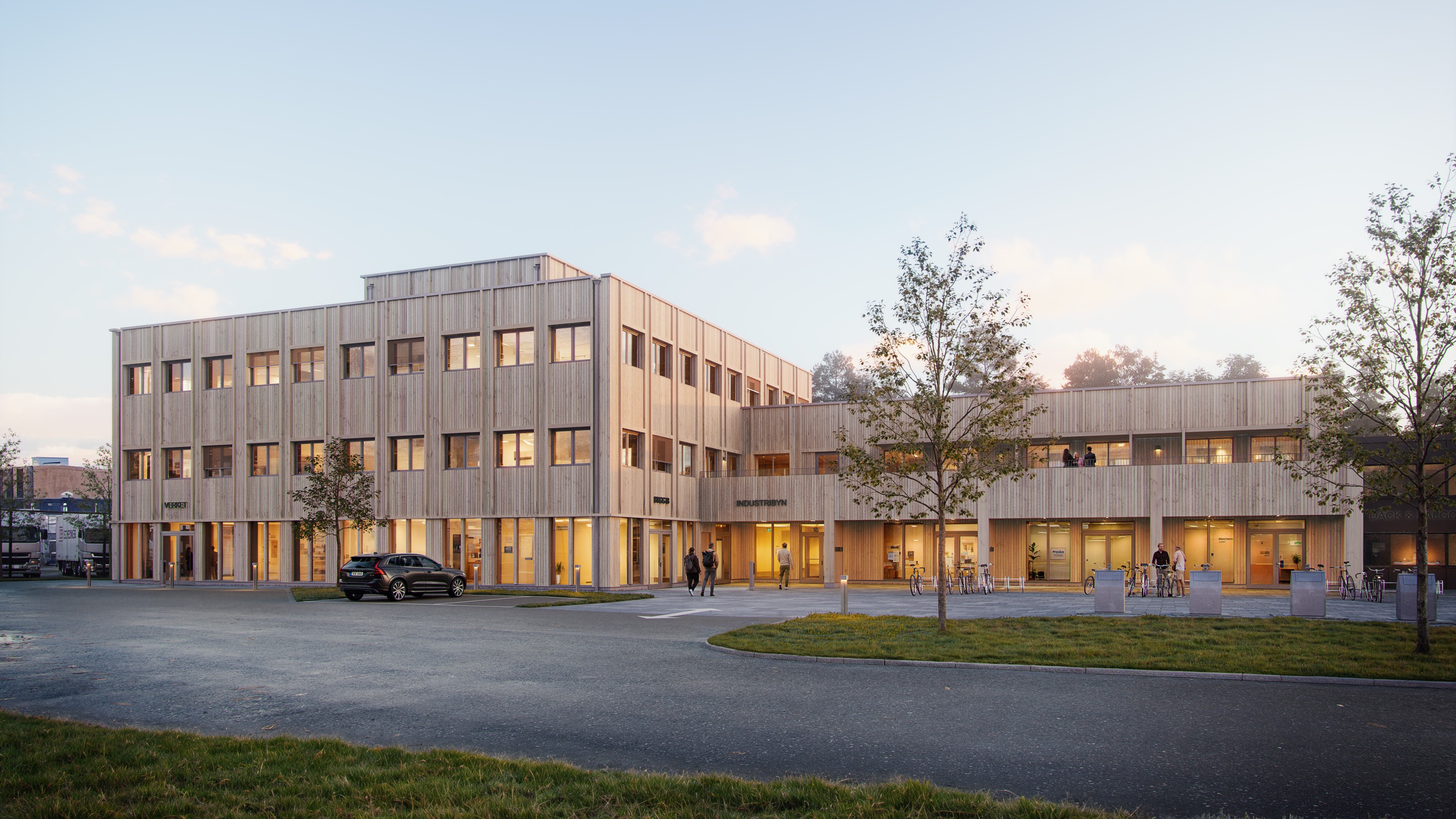 Illustrationsbild av nybyggnationen på Industribyn.