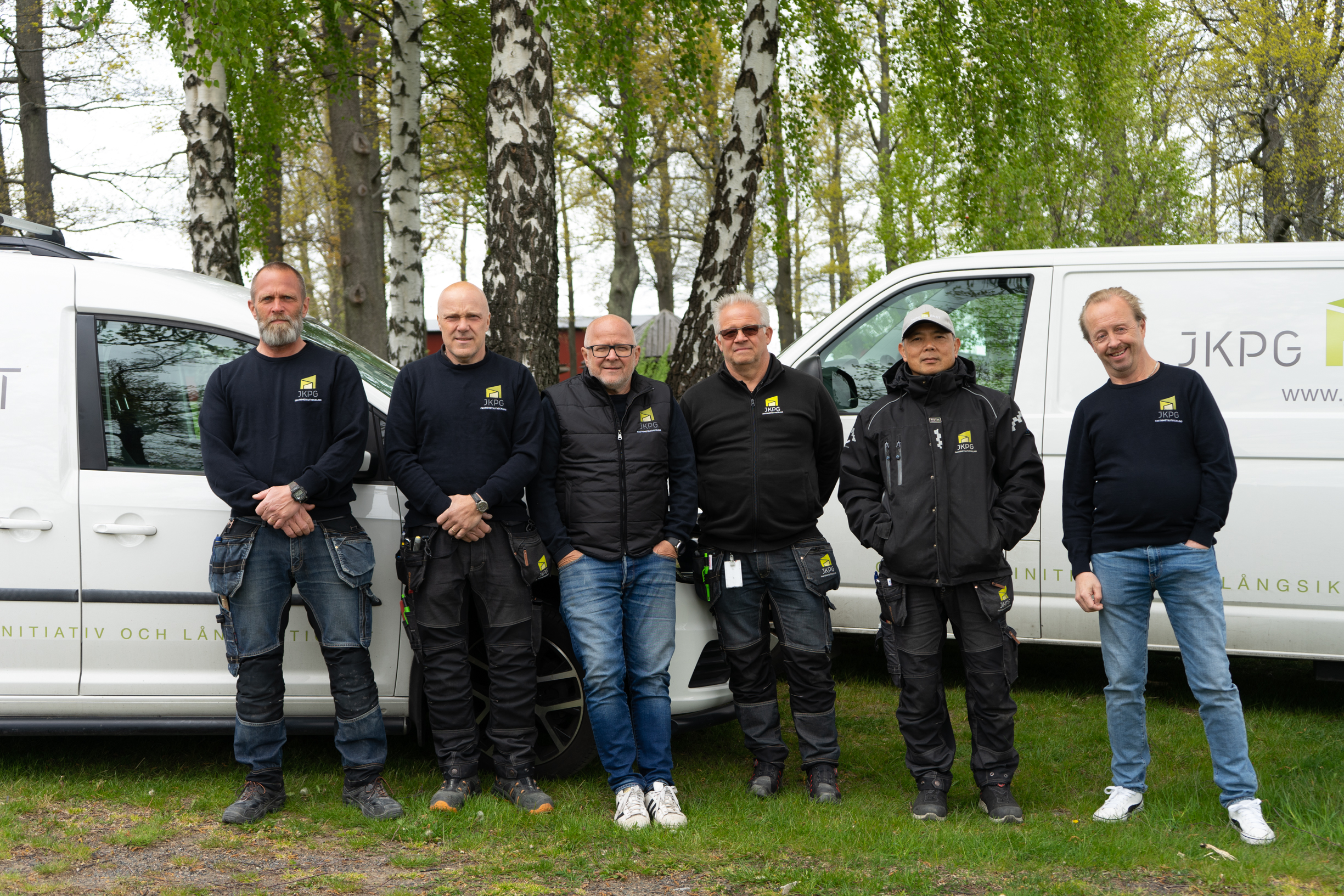 Gruppbild på JKPG Fasts fastighetstekniker.